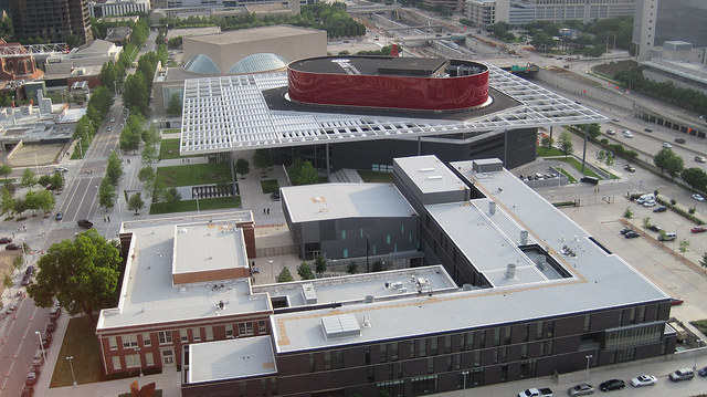 The Dallas Arts District includes a symphony center, a sculpture garden, and a museum of Asian Arts, among many other things.