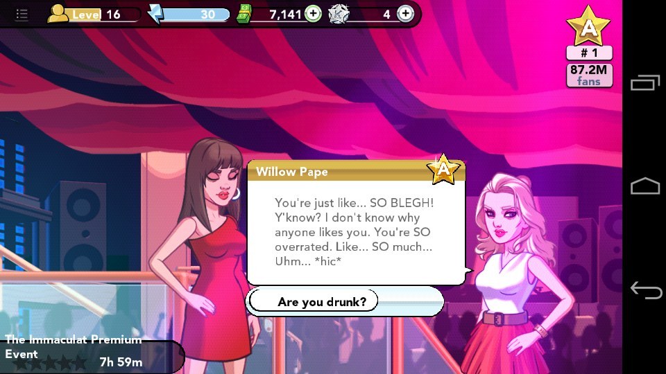 Even drunk, she's still mean as hell.