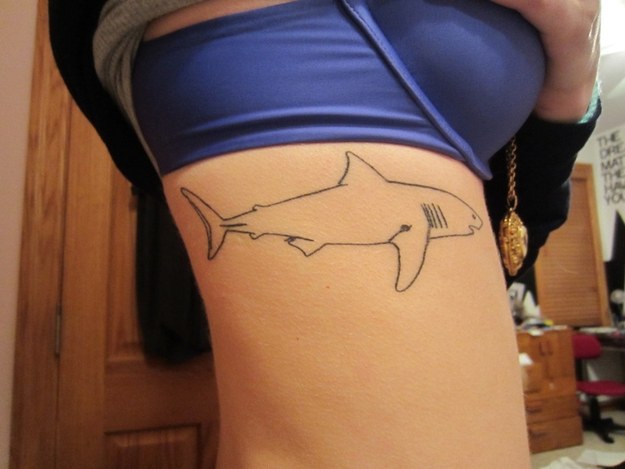 Cute shark tattoo by Suki Lune  Tattoogridnet