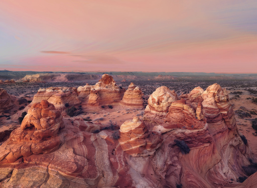 The eccentric and multicolored rock formations in the Coyote Buttes area seem like something from another planet altogether.