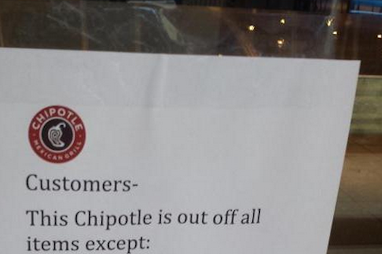 Here’s The Menu At The World’s Most Depressing Chipotle