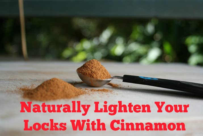 Combine a teaspoon of cinnamon and a palmful of conditioner, then massage it into your hair. You'll need to leave the mixture on for 6-8 hours, so if you'd rather sleep with it in, wrap your hair in saran wrap or a plastic bag. When time's up, simply rinse and style!
