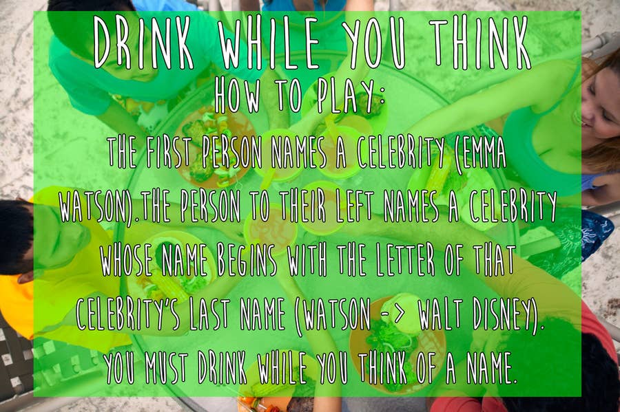 15 Simple Drinking Games Every Fresher Should Know You could also play this with jamming by bob marley & the rules vary from game to game, but there is a handy list of the most common ones here. 15 simple drinking games every fresher