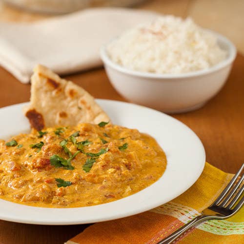 Chicken tikka masala is a classic Indian takeout dish and a prominent feature of Indian as well as British cuisine. It's so popular that it's even been called, unofficially, the "national dish of the U.K." Pieces of tandoori chicken are cut up and stewed in a rich, spicy tomato-based sauce consisting of a spice mix called garam masala. If it's your first time having Indian food, this is a good one to start with.Try making it at home with the recipe here.