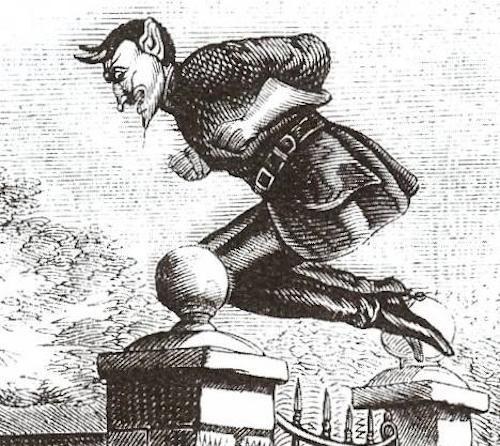 Origin: Victorian EnglandAttributes: Best known for his superhuman jumping abilities, spitting flame, violent clawing, and his preference for attacking young women.Appearance: He was reported to look like a tall, thin gentleman with metallic claws and burning red eyes.How to Defend Yourself: Hang out in large groups of well-armed people.