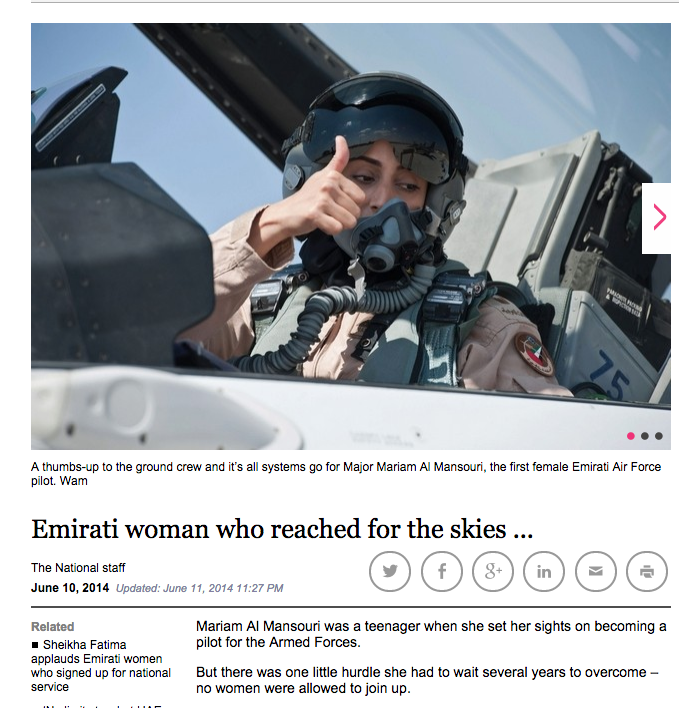 The UAE's First Female Pilot Was Part Of The U.S.-Led Strikes On ISIS