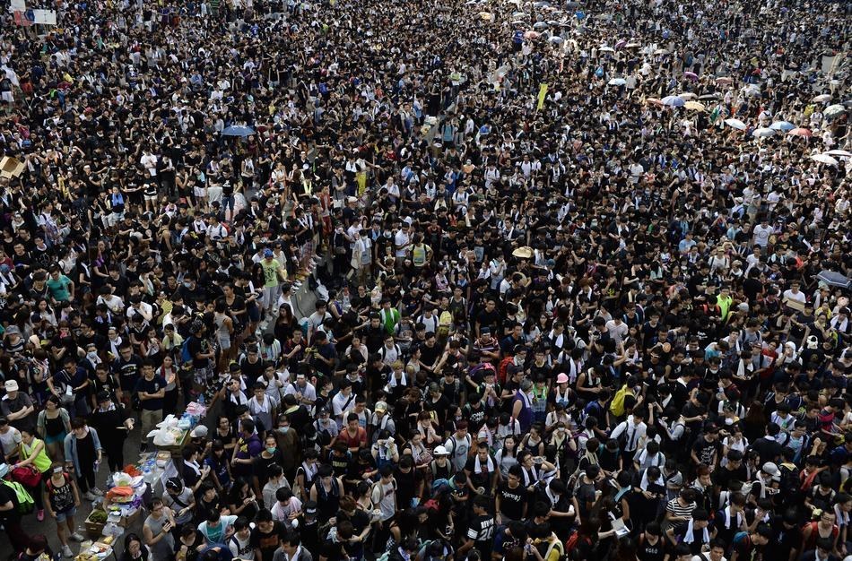 Protesters said they wanted the current chief executive, Leung Chun-ying, to ask Beijing for genuine democracy for the territory's voters.