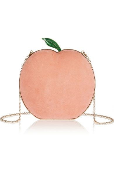 Apparently the suede fabric mimics the fuzzy texture of a peach.