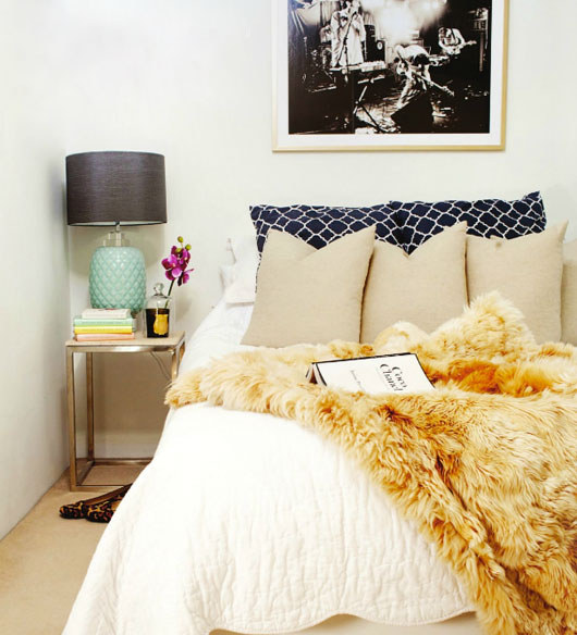 A plushy faux-fur throw on top of the covers will add Hollywood glam to your all-day Netflix sessions.