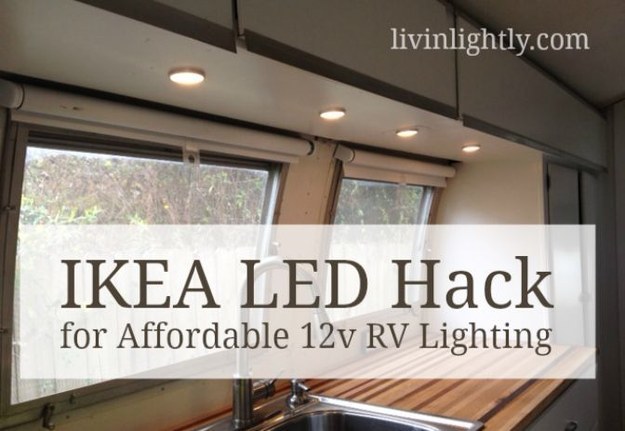 Lighting in an RV created with IKEA LEDs