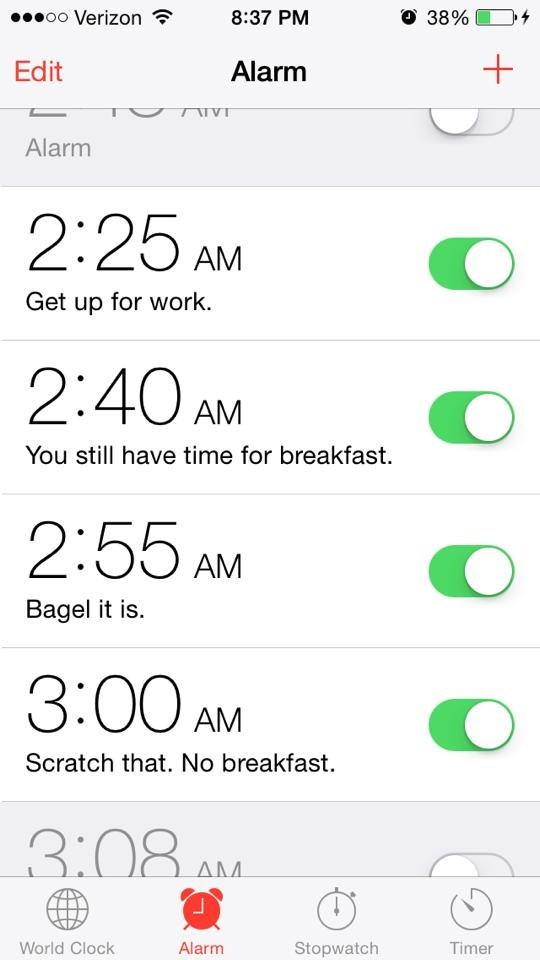 This is what your alarm looks like