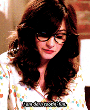 What you'll need: Polka-dot dress, bangs, glasses, adorkable personality.