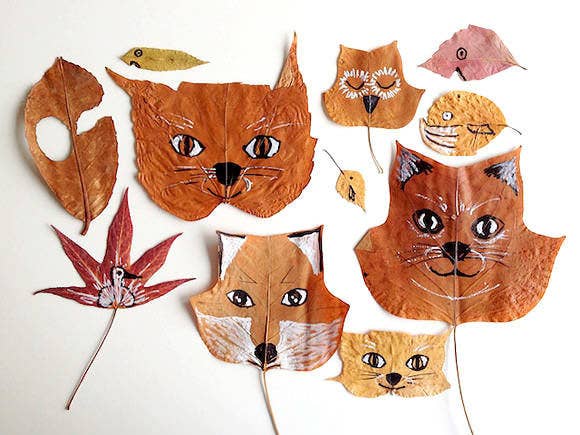 Totally transform your leaves into playful woodland creatures. Don't worry about them being realistic. The more whimsical, the better.
