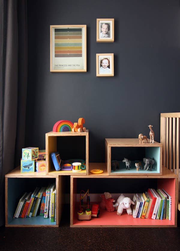 Another option: Display wine crates and wooden boxes on their sides to create a similar effect without having to use a hammer.