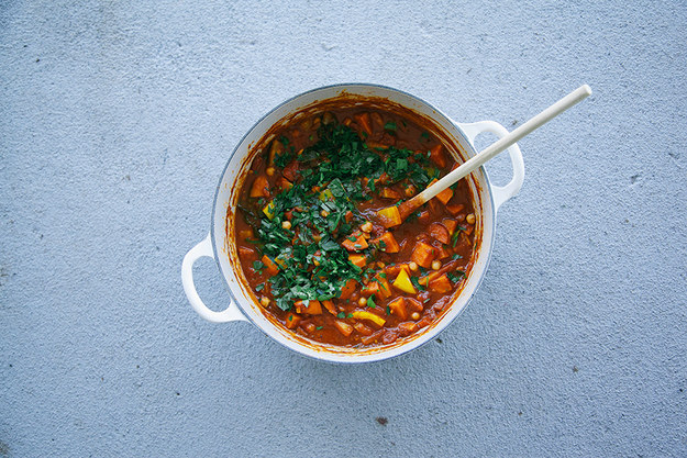 Moroccan-Style Vegetable + Chickpea Stew