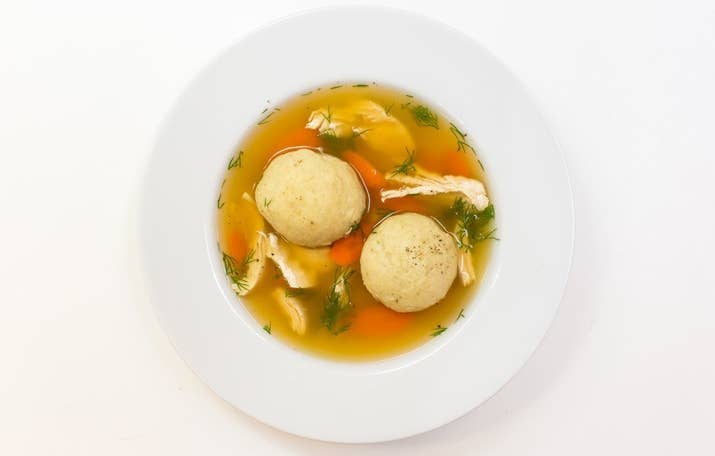 There are few foods as perfect as these delicious little carbohydrate balls drenched in chicken soup. Matzo ball purists swear by the importance of schmaltz, aka chicken fat, in making the balls, but non-meat eaters (and less intense cooks) can definitely get by without it. Classic recipe available here, vegetarian version here, vegan and gluten-free versions here, but whatever you do, just don't buy it in a jar off the shelf in the supermarket. (Gondi, the Persian chicken and chickpea balls, are often compared to matzo balls and duh, they're also delicious.)