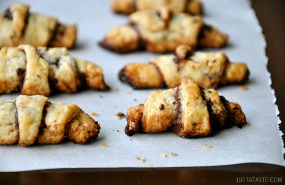 If you have ever been to Jerusalem, you hopefully stopped at Marzipan Bakery to try what are hands down the absolute best chocolate rugelach in the entire universe. If not, good news: You can make these gooey, mini-croissant-like pastries at home. The trick is the dough, which usually has cream cheese or yogurt in it. Try making these classic chocolate rugelach, or if you're feeling really wild, put the chocolate in the dough and then add even more fillings, with this recipe. And you can always make special pecan pie rugelach for a Jewish Thanksgiving.