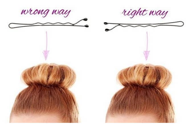 Remember that bobby pins are meant to be used with the wavy side facing your scalp — the ridges are there to grip your hair and lock everything in place.