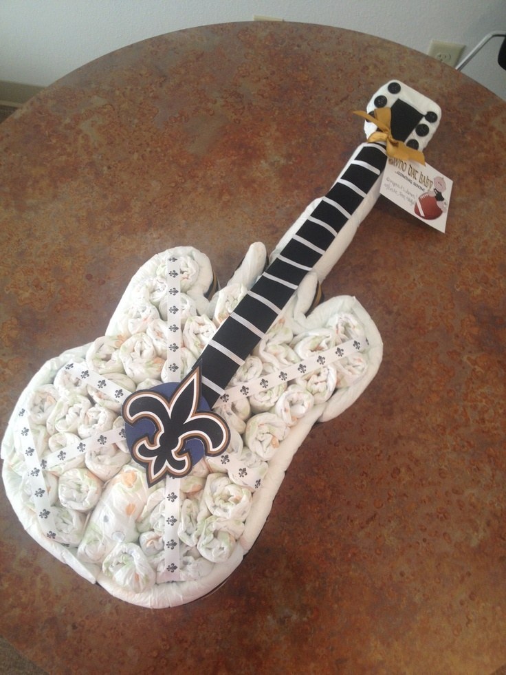 Guitar store diaper cake