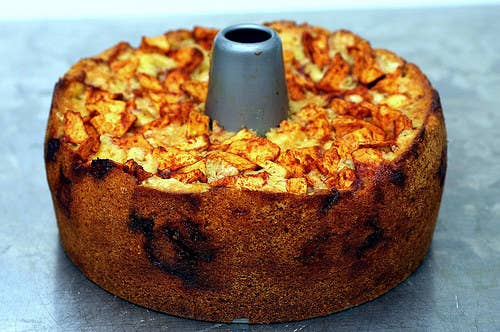 The Jewish New Year is all about apples, honey, and repentance. Also: apple cake. This recipe is delicious and non-dairy so feel free to serve it after your brisket.
