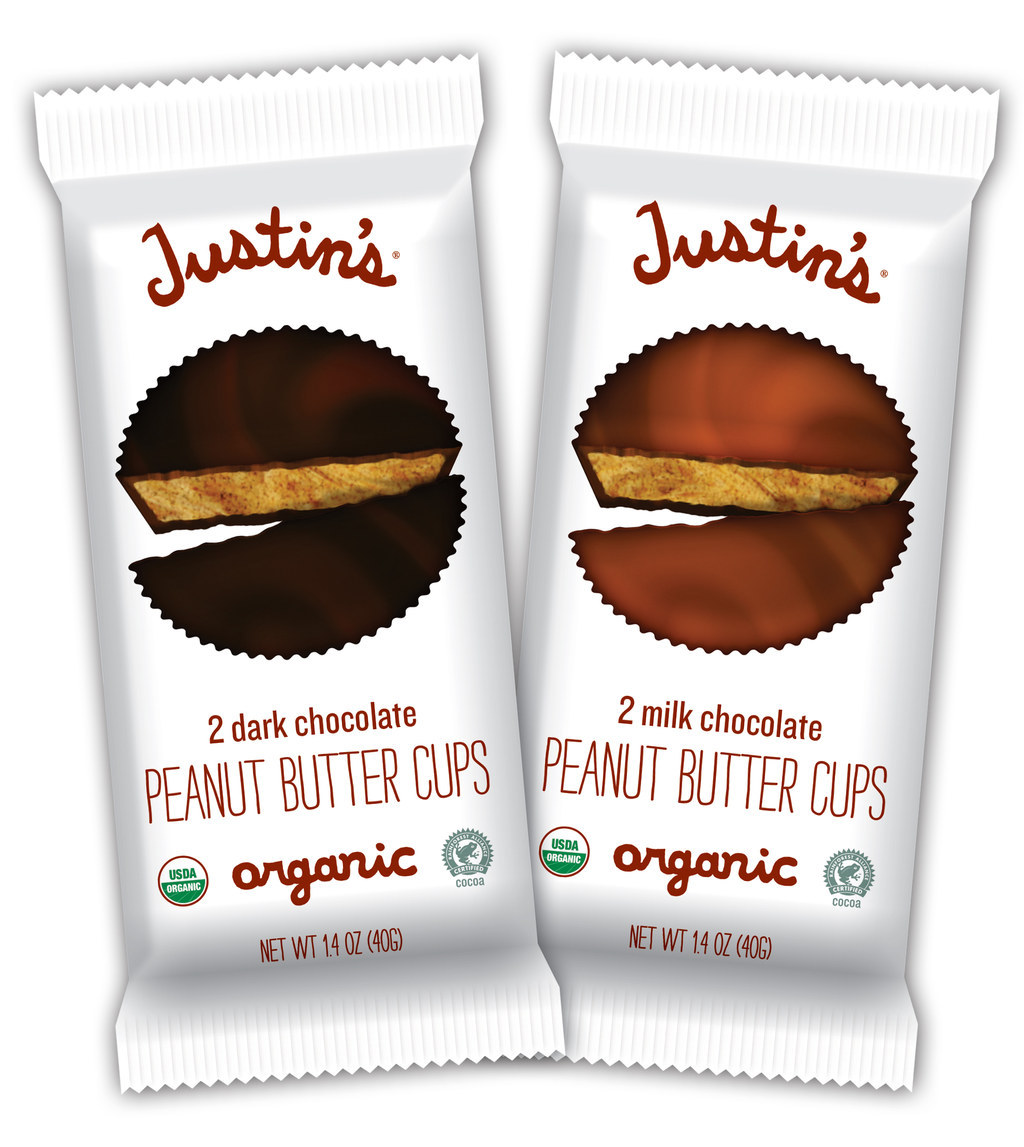 You know Justin's for their delicious almond and peanut butters. They also make an amazing Reese's knockoff with yummy organic peanut butter tucked inside organic, fair-trade chocolate. Justin's Peanut Butter Cups also come in dark chocolate and white chocolate.