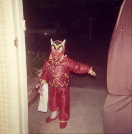 The devilish smile, belies the evil intent of this little Trick or Treater!