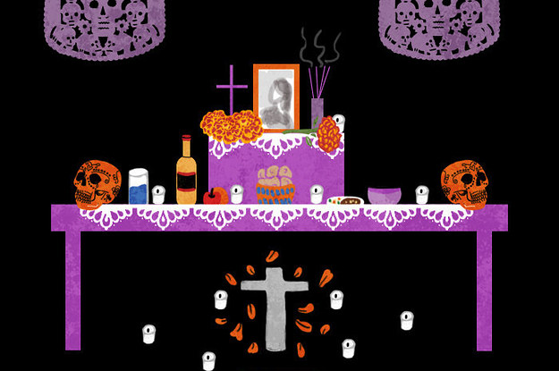 altar dia de los muertos drawing