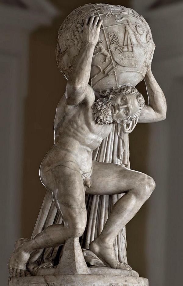 "Atlas Farnésio", escultura de c. 200 antes de Cristo.