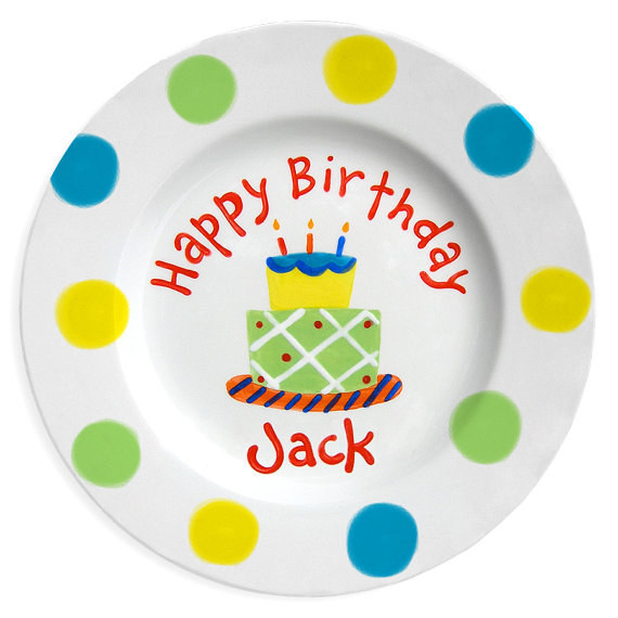 Serve your kid&#39;s food on a special birthday plate.