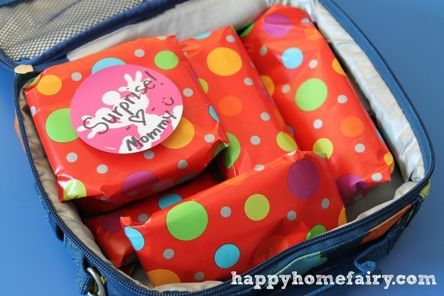 Individually wrap the items in your birthday kid&#39;s lunch.