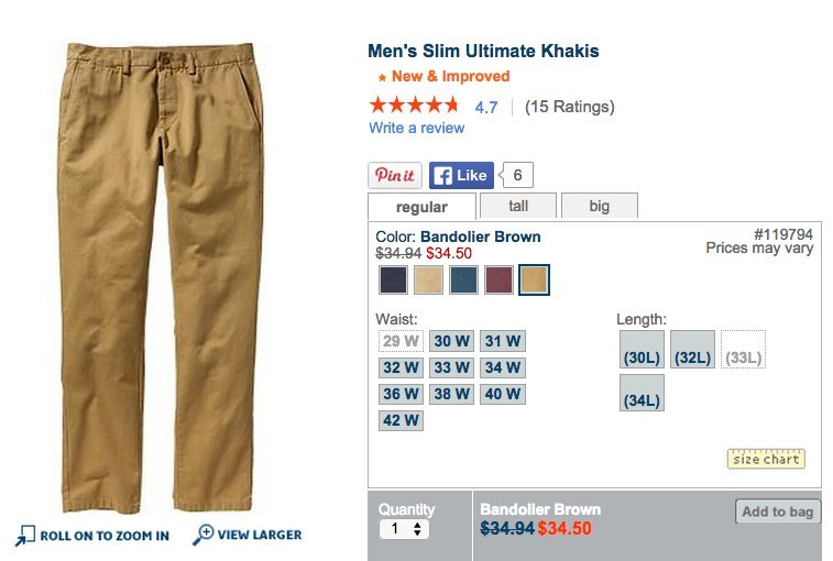 Old Navy Pants Size Chart