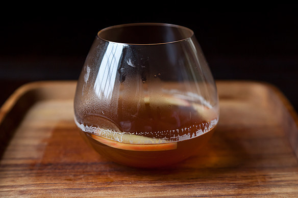 A Bumble Brown is made of dark rum, honey amber lager, apples and spices. Recipe here.