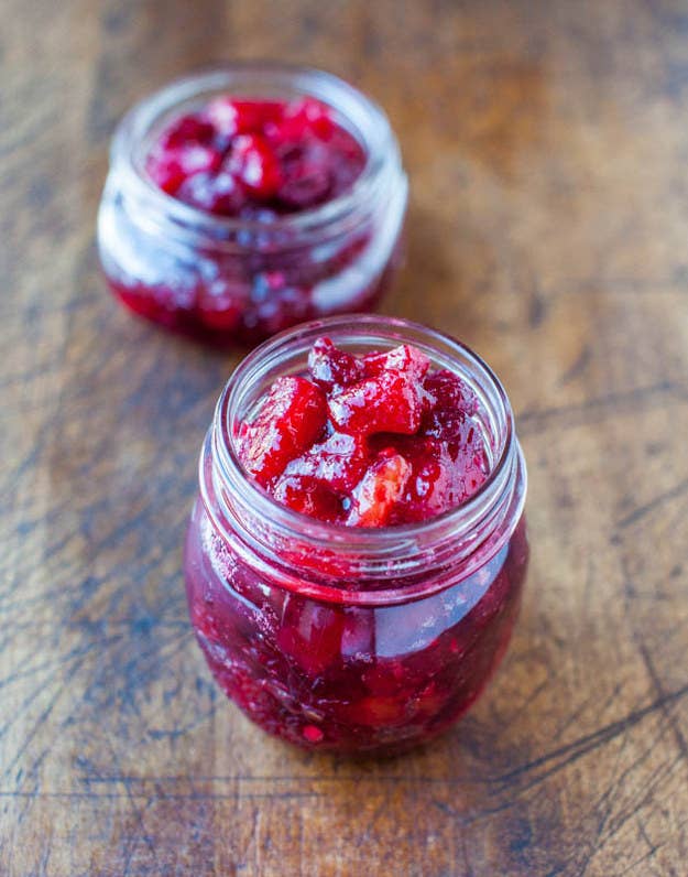 This is the kind of thing that freezes very well. Here are 19 cranberry sauce recipes choose from. Begin thawing it in the fridge the Tuesday before Thanksgiving.