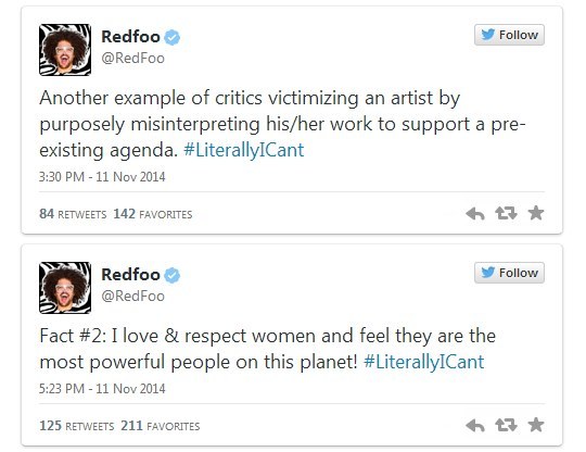 He also says the word “slut” never appears in the lyrics because the word is bleeped.
