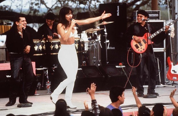 Although Lopez had to sing and dance in the audition, the film used Selena&#39;s actual singing voice for all the songs.