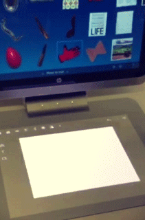 Scanning the gloves using Sprout by HP.