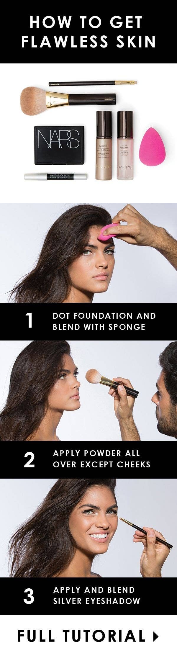 The pink sponge, known as a beauty blender is a favorite of amateurs and pros alike. Learn how to get this flawless look HERE.