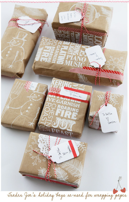 Don't throw away those shopping bags, they are good as wrapping paper.