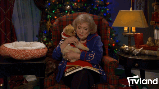 Betty White and George Clooney (the puppy).