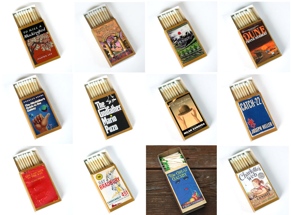 Book Covered Matchboxes