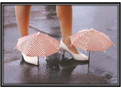 For the shoe enthusiast or obsessee. It'll keep 50% of your shoes perfectly dry if you're wearing a specific type of shoe with an opening at the top. Although there's a huge chance of water running down your leg and into the shoe - but at least the tips of your toes won't get too damp. That is providing you can tolerate every man and his monkey laughing in your face.