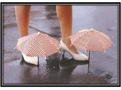 For the shoe enthusiast or obsessee. It'll keep 50% of your shoes perfectly dry if you're wearing a specific type of shoe with an opening at the top. Although there's a huge chance of water running down your leg and into the shoe - but at least the tips of your toes won't get too damp. That is providing you can tolerate every man and his monkey laughing in your face.