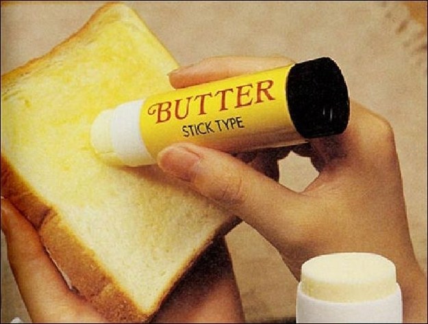 This one works just fine and it sounds exactly like its concept. You will of course feel like you're at primary school as you butter your toast - but at least you don't have to clean your knife because that's hard work, and spreading butter over bread requires muscle action.