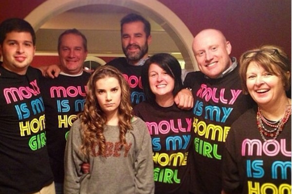 Never again will I be embarrassed by my family. You are in our prayers, Molly.