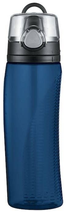 Let this bad boy fly off the treadmill or get knocked around in the weight room because it's super durable. A built-in meter tracks water consumption and the lid flips open with a push of a button, so one-handed, mid-workout sipping isn't just possible, it's probable. ($13.53)