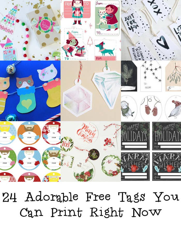 Cute Printable Christmas Gift Tags with Adorable Characters