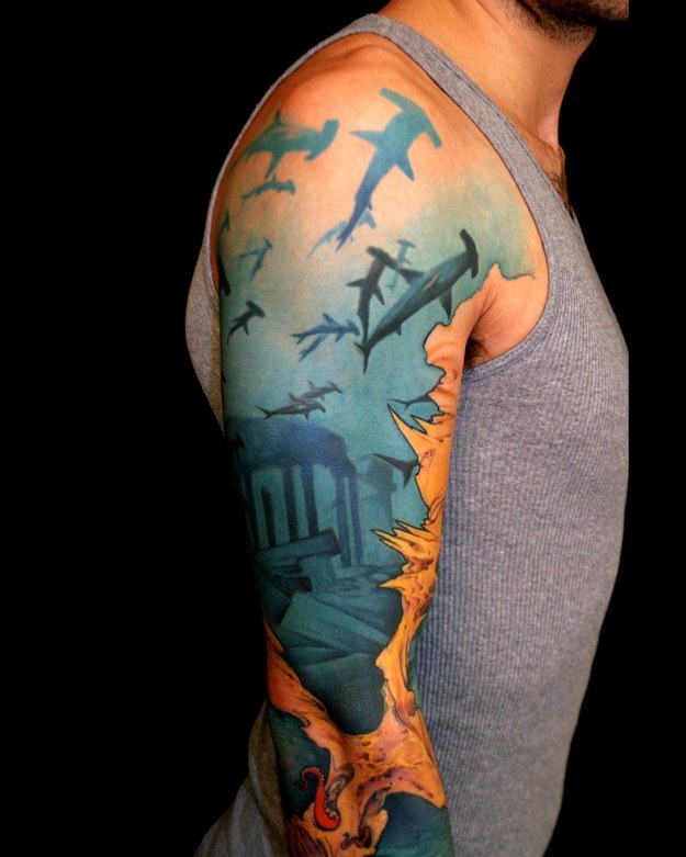 Hunting Half Sleeve Tattoos, Web the tattoo is located on the wearer's  forearm and is done in striking black ink.