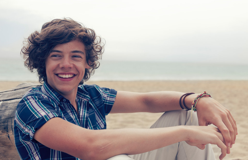 Here is Harry from the "What Makes You Beautiful" video in 2011. As time went on, his tame curls became wild and unruly. This was the start of teenage girls daydreaming about this hair.
