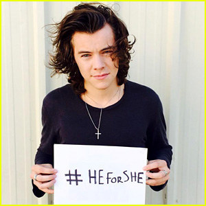 He showed his feminism off while displaying his hair flowing in the wind like the Adonis that he is. Good for you, Harry!