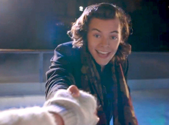 Lastly, we have Harry in the "Night Changes" video. Clearly, this is what he would look like on a date with you. Those long locks are flowing as he pulls you around the ice skating rink, just like he pulls at your heart strings.